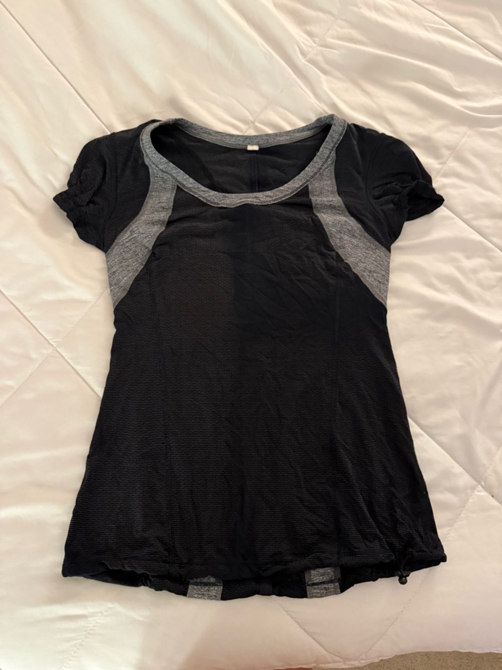 lululemon athletica Black Tee with Gray Panels